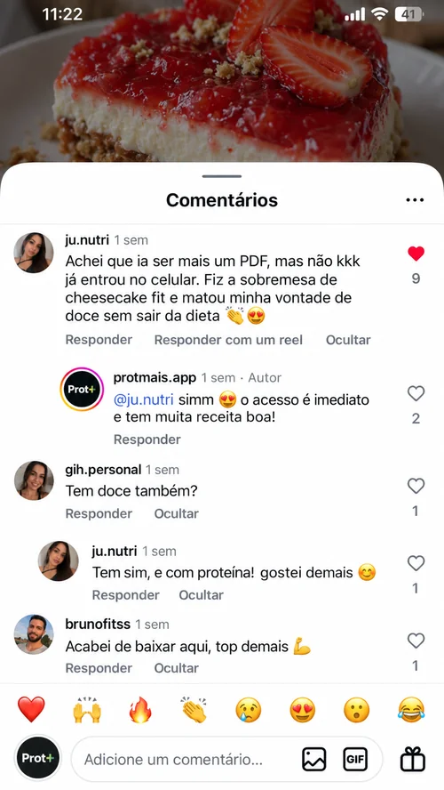 Print de depoimento de aluno do Prot+