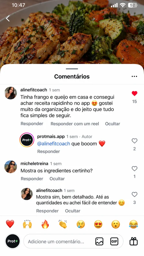 Print de depoimento de aluno do Prot+