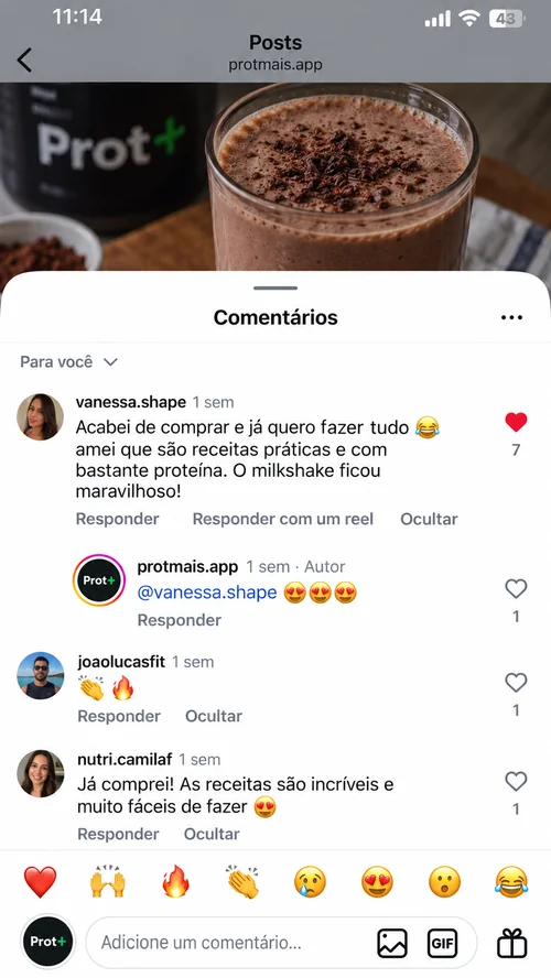 Print de depoimento de aluno do Prot+